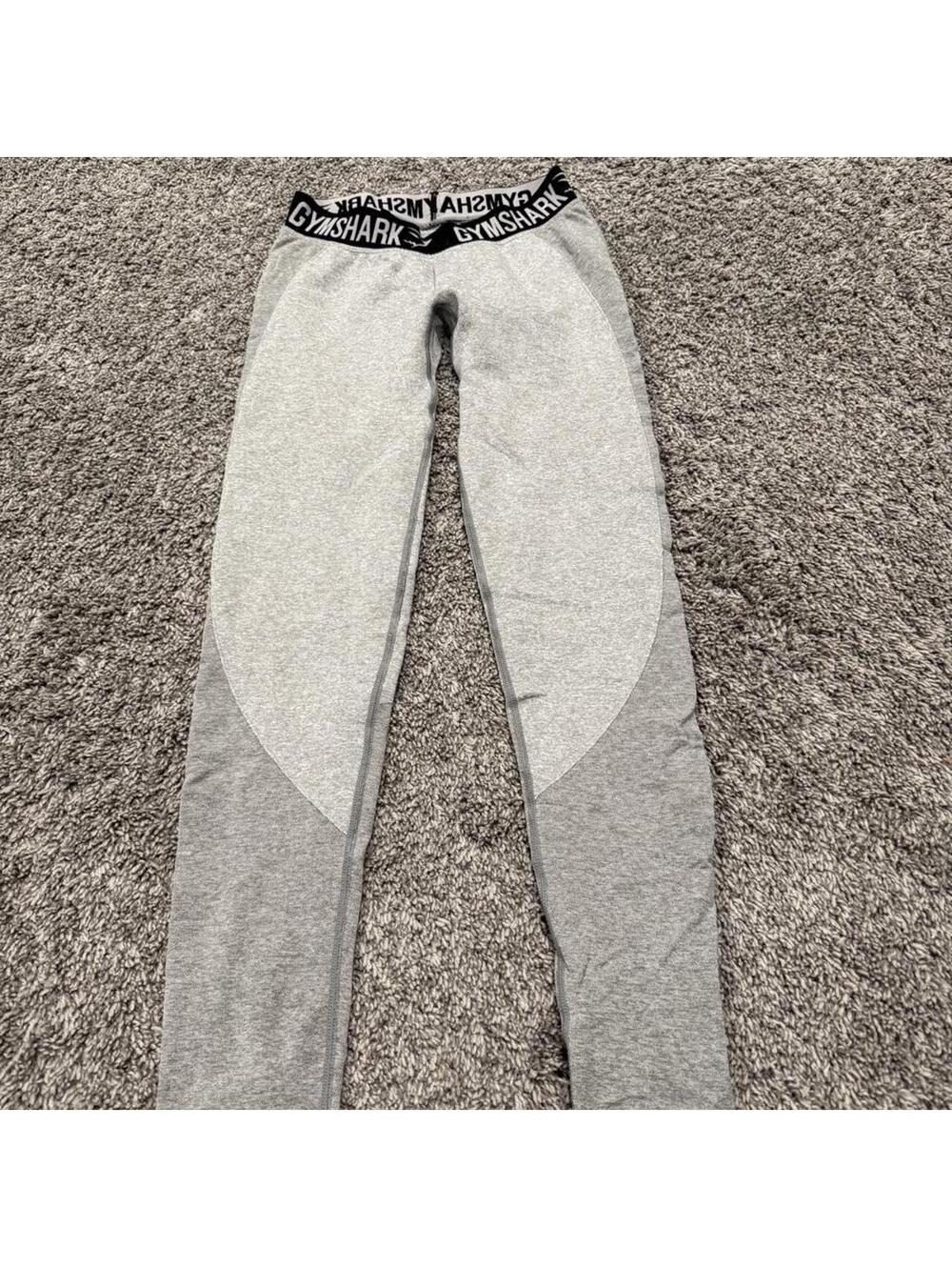Gymshark Women's Gray Athletic Leggings with Logo Waistband